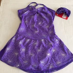 New Figure Skating Dress Purple Sparkels